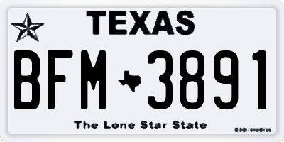 TX license plate BFM3891