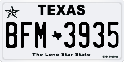 TX license plate BFM3935