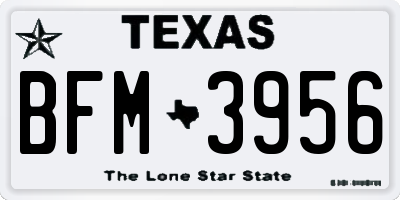 TX license plate BFM3956