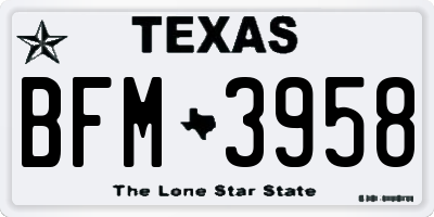 TX license plate BFM3958