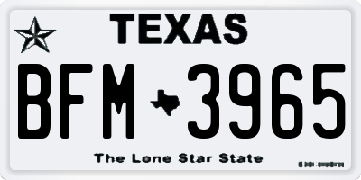 TX license plate BFM3965