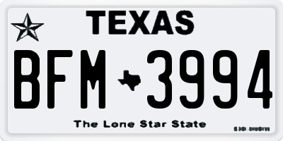 TX license plate BFM3994