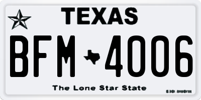 TX license plate BFM4006
