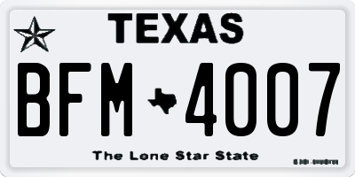 TX license plate BFM4007