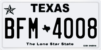 TX license plate BFM4008