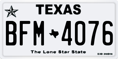 TX license plate BFM4076