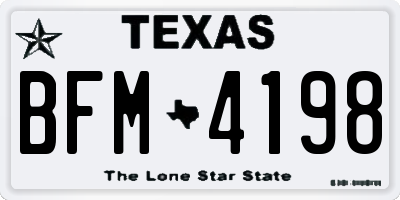 TX license plate BFM4198