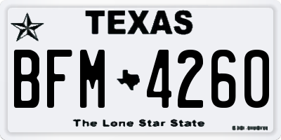 TX license plate BFM4260