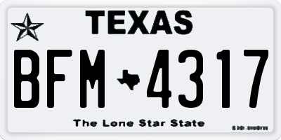 TX license plate BFM4317