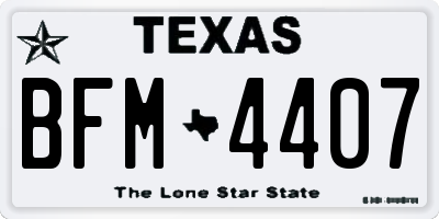 TX license plate BFM4407