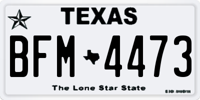 TX license plate BFM4473