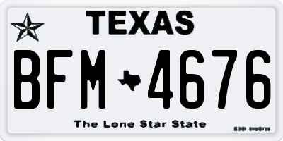 TX license plate BFM4676
