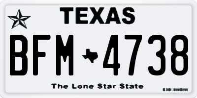 TX license plate BFM4738
