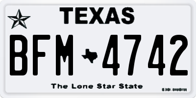 TX license plate BFM4742