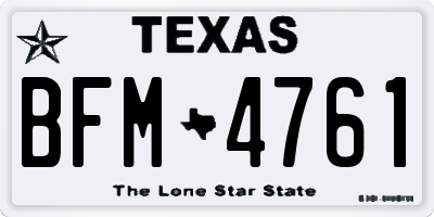 TX license plate BFM4761