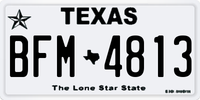 TX license plate BFM4813