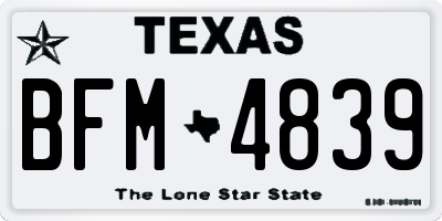 TX license plate BFM4839