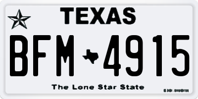 TX license plate BFM4915