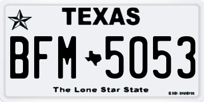 TX license plate BFM5053