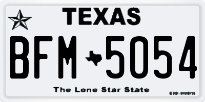 TX license plate BFM5054