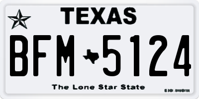 TX license plate BFM5124