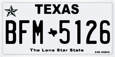 TX license plate BFM5126