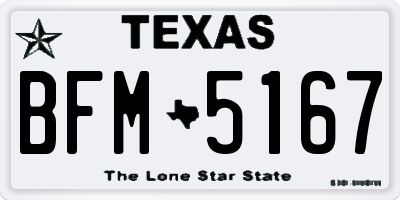 TX license plate BFM5167