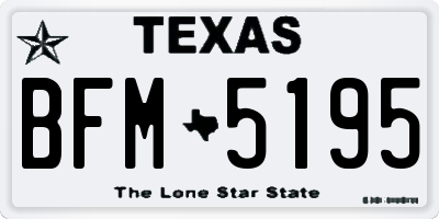 TX license plate BFM5195