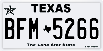 TX license plate BFM5266