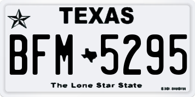 TX license plate BFM5295