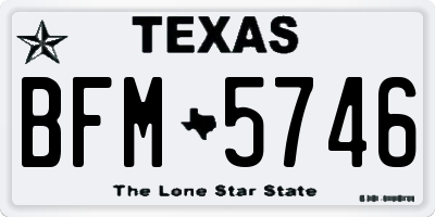 TX license plate BFM5746