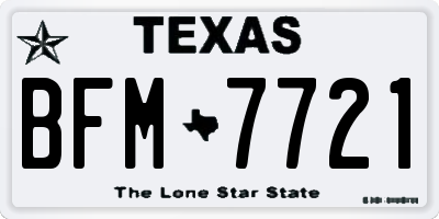 TX license plate BFM7721