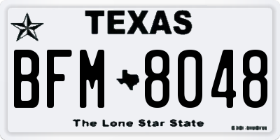 TX license plate BFM8048
