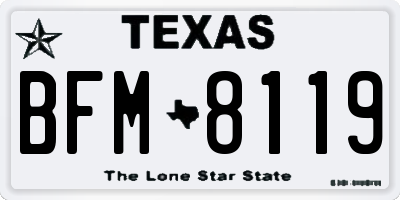 TX license plate BFM8119