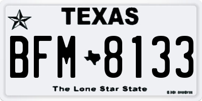 TX license plate BFM8133