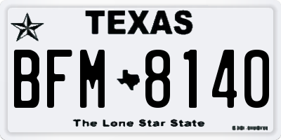 TX license plate BFM8140