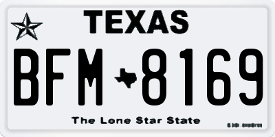 TX license plate BFM8169