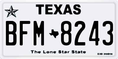 TX license plate BFM8243
