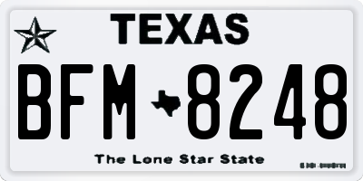 TX license plate BFM8248