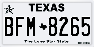 TX license plate BFM8265