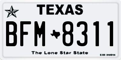 TX license plate BFM8311