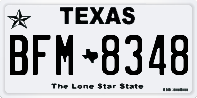 TX license plate BFM8348