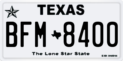 TX license plate BFM8400