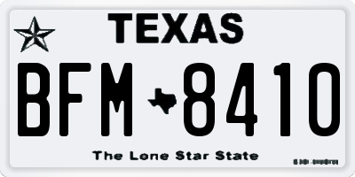 TX license plate BFM8410