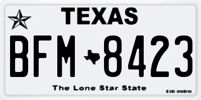 TX license plate BFM8423