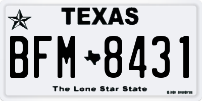 TX license plate BFM8431