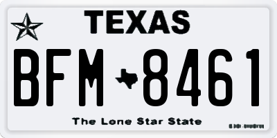 TX license plate BFM8461