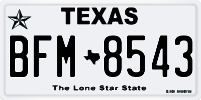 TX license plate BFM8543