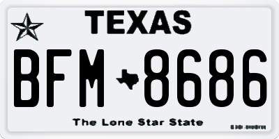 TX license plate BFM8686