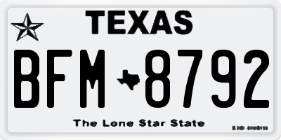 TX license plate BFM8792